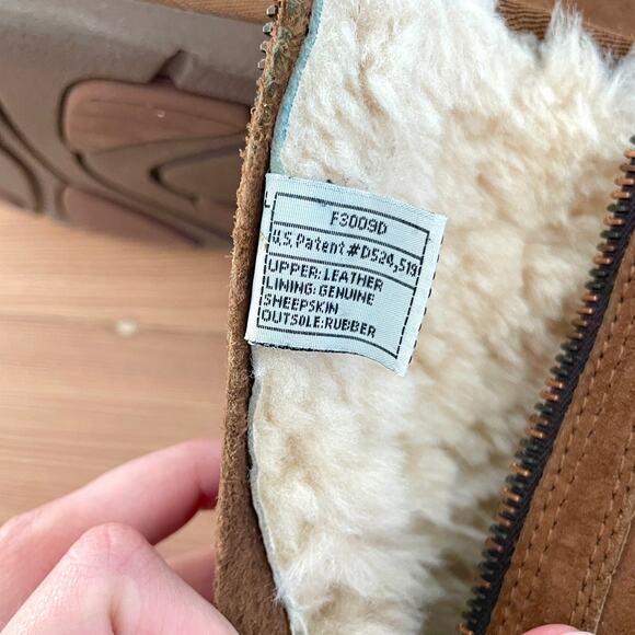UGG – Brown Suede Sherpa‑Lined Zipper Detail Boots - Picture 10 of 11